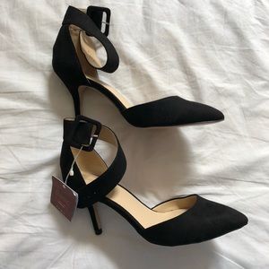Zara Basic Black Heels with Ankle Strap